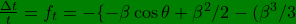 \inline \dpi{120} \bg_green \frac{\Delta t}{t}=f_{t}=-\{-\beta\cos\theta+\beta^{2}/2-(\beta^{3}/3)\cos\theta\}